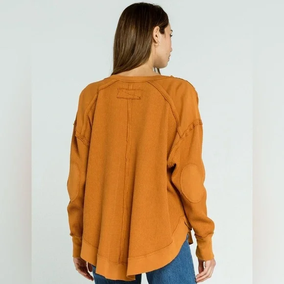 We The Free Free People Thermal Knit Shirt In Autumn Wildflower size small - Picture 2 of 14